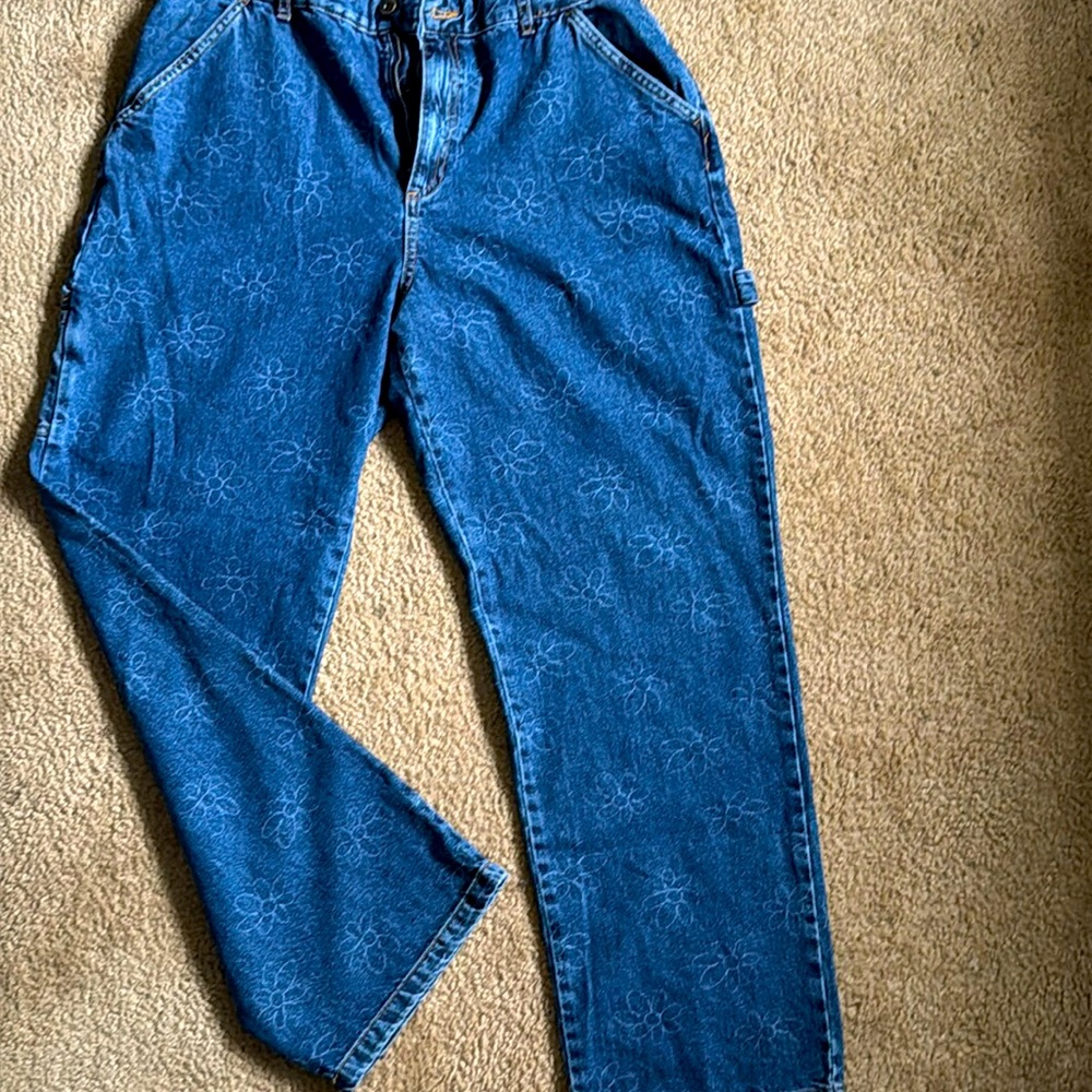 Floral carpenter jeans